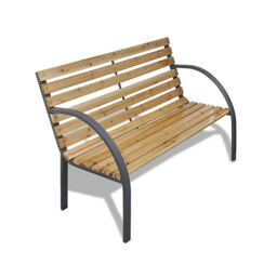 Gartenbank 112 cm Holz und Eisen